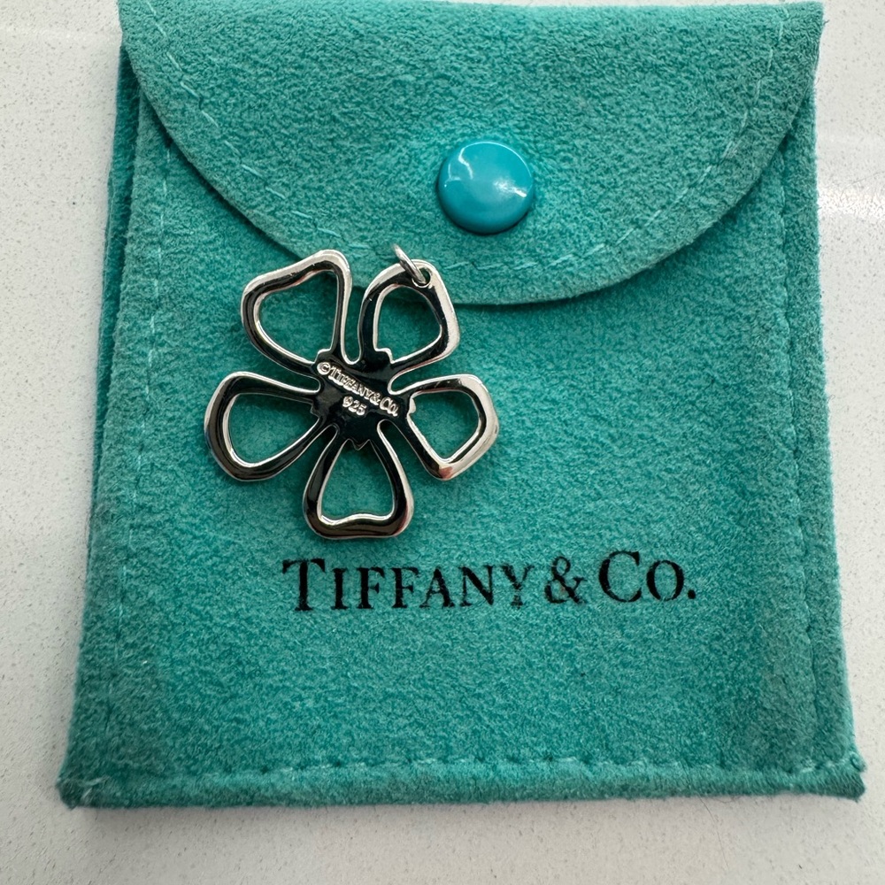 Authentic Tiffany & Co. Silver Flower Pendant